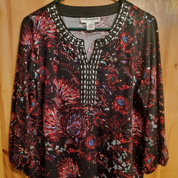 Cathy Daniels Womens M Embellished Top - Picture 2 of 5